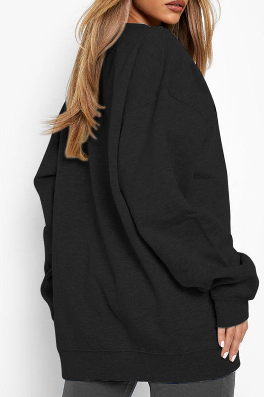 Simply Love Full Size Flower and Butterfly Graphic Sweatshirt – Black by Simply Love
