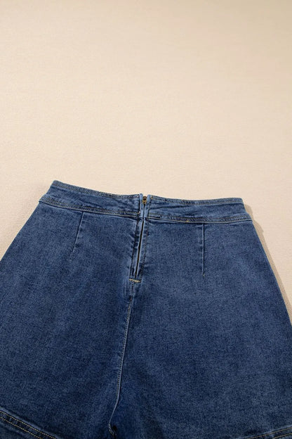 Asymmetrical Denim Skort with Pockets – Medium for Shopify Collective (5 view)