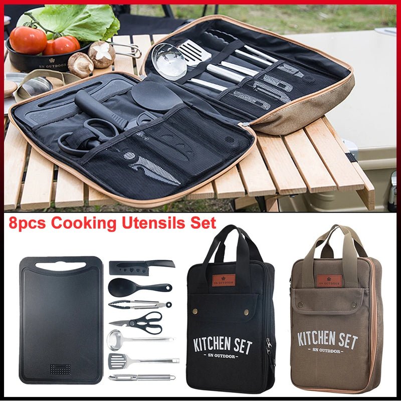 Camp Cookware Set — 304 Stainless + Bag (9 - Piece) – Black Camping Gear for 304 - stainless - steel (7 view)