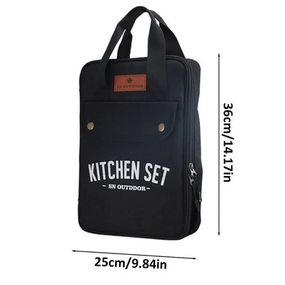 Camp Cookware Set — 304 Stainless + Bag (9 - Piece) – Black Camping Gear for 304 - stainless - steel (3 view)