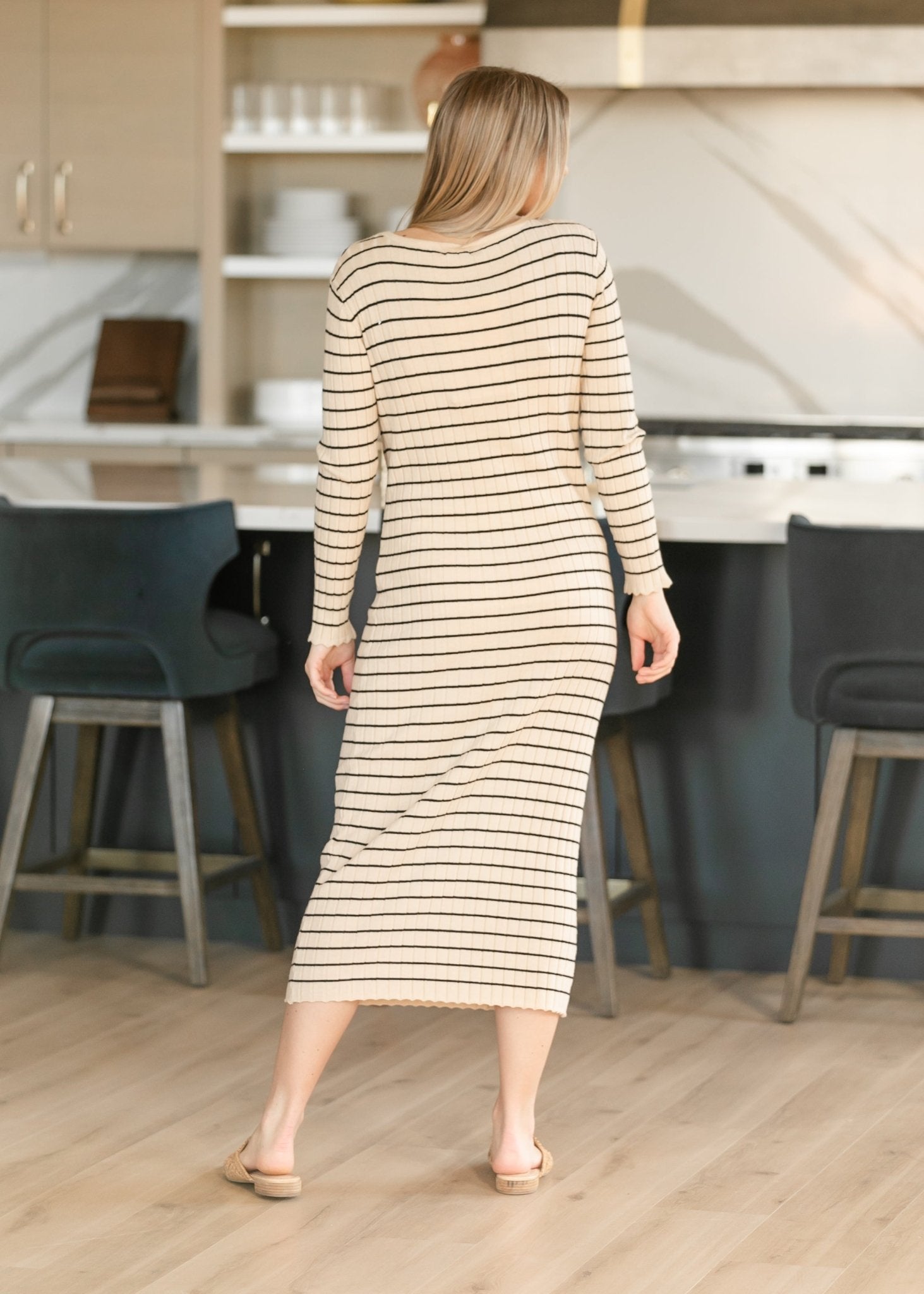 Cassie Knit Midi Dress – Tan IC Dresses for glowup (8 view)