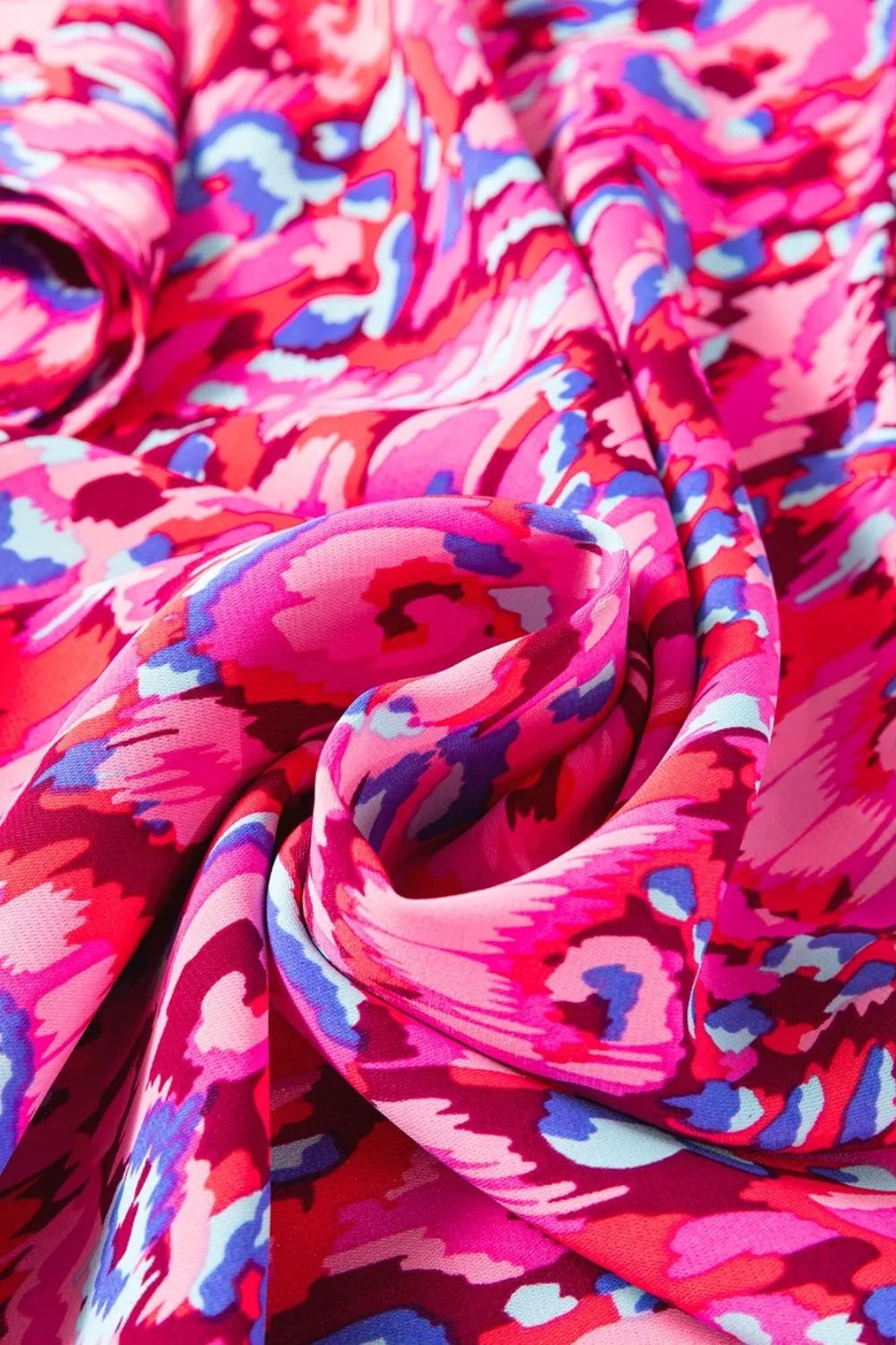 Abstract Print V Neck Half Sleeve Loose Fit Blouse – Fuchsia Pink for Shopify Collective (14 view)