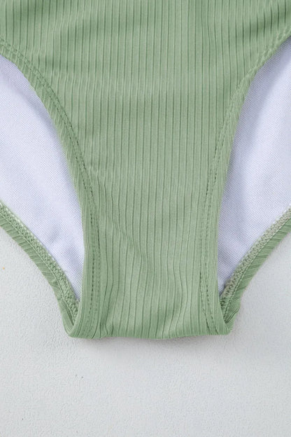 Ribbed Drawstring Sides Cutout One Piece Swimsuit – Sage for Shopify Collective (15 view)