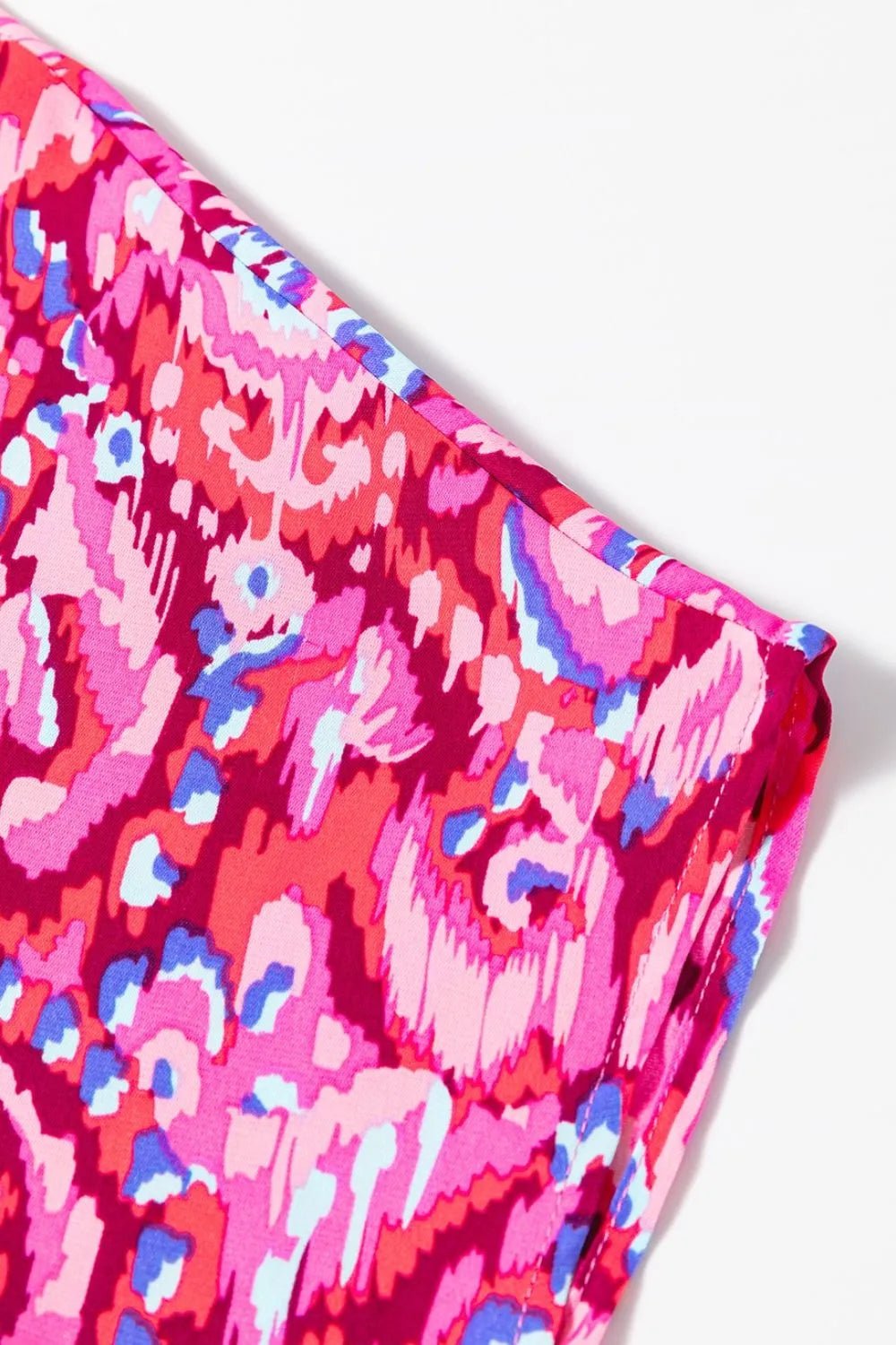Abstract Print V Neck Half Sleeve Loose Fit Blouse – Fuchsia Pink for Shopify Collective (13 view)