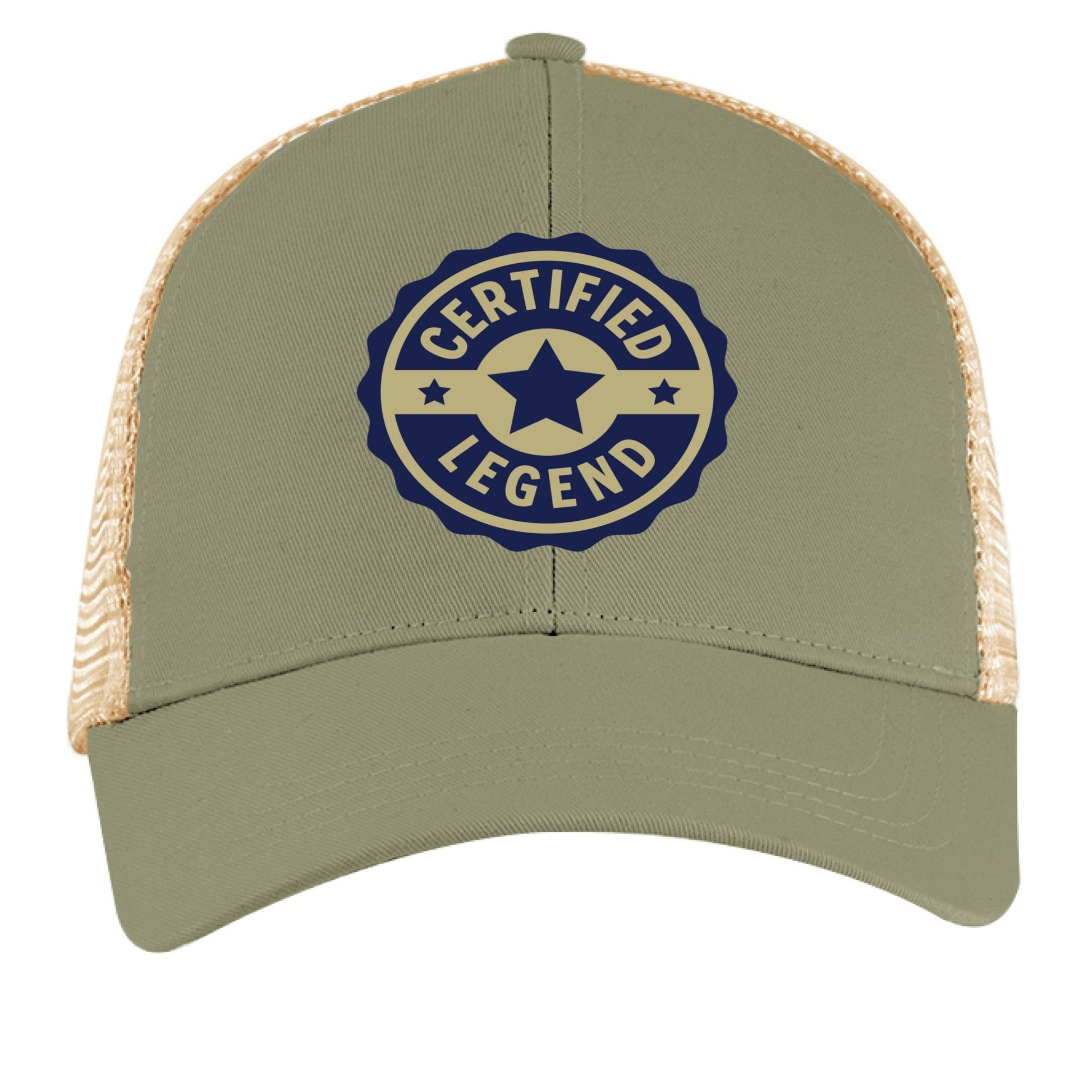 Certified Legend Trucker Hat – Official Seal Design | RM Outpost Gear – JUNGLE / OYSTER Hats for Apparel (8 view)