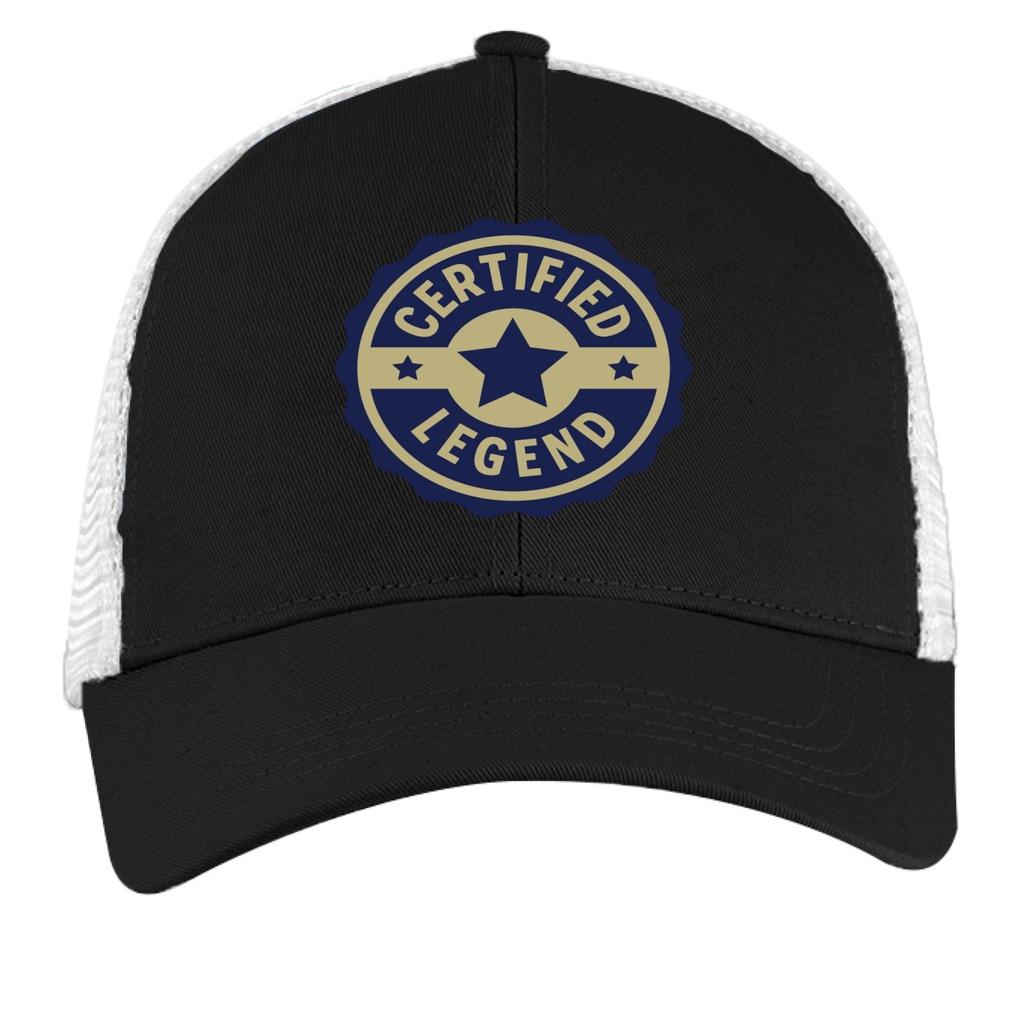 Certified Legend Trucker Hat – Official Seal Design | RM Outpost Gear – BLACK/ WHITE Hats for Apparel (4 view)