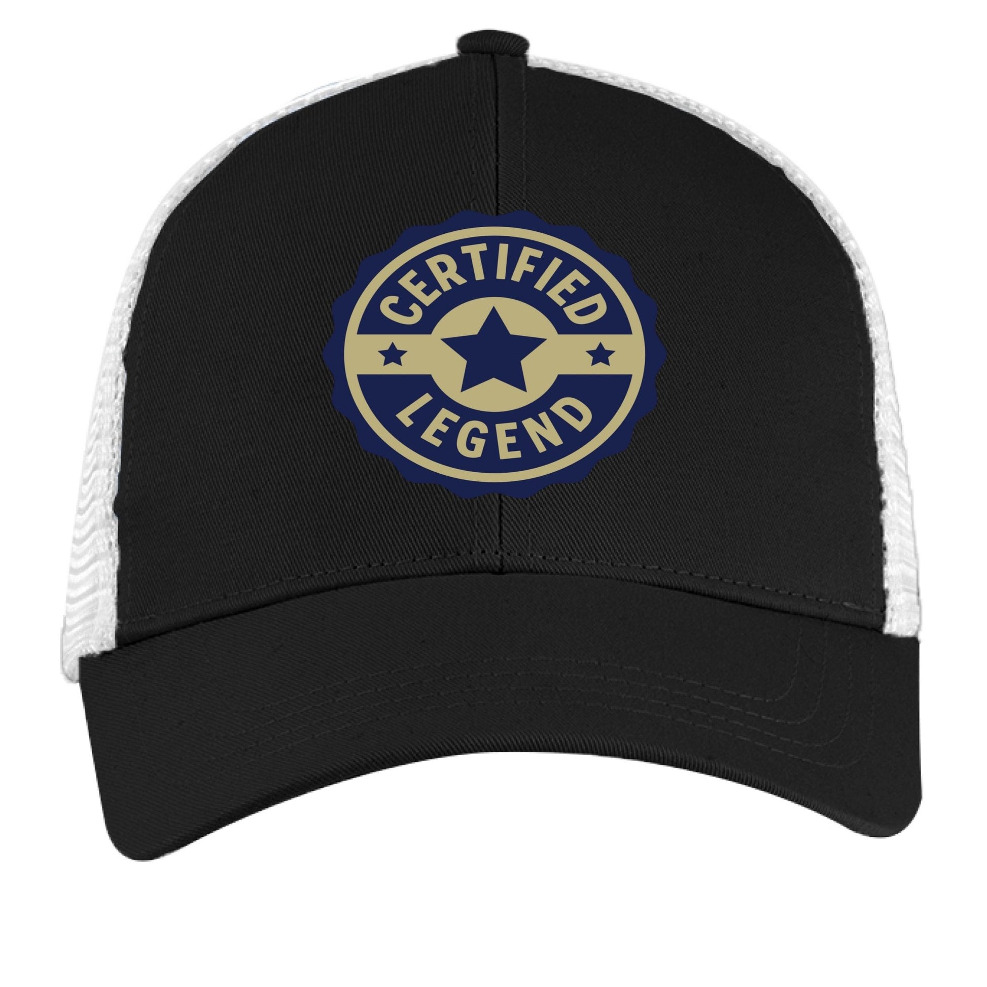Certified Legend Trucker Hat – Official Seal Design | RM Outpost Gear – BLACK/ WHITE Hats for Apparel (4 view)