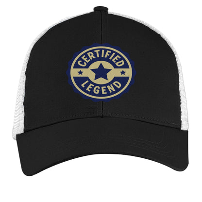 Certified Legend Trucker Hat – Official Seal Design | RM Outpost Gear – BLACK/ WHITE Hats for Apparel (4 view)