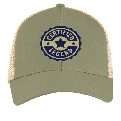 Certified Legend Trucker Hat – Official Seal Design | RM Outpost Gear – ORNGE POPPY / OYSTER Hats for Apparel (24 view)