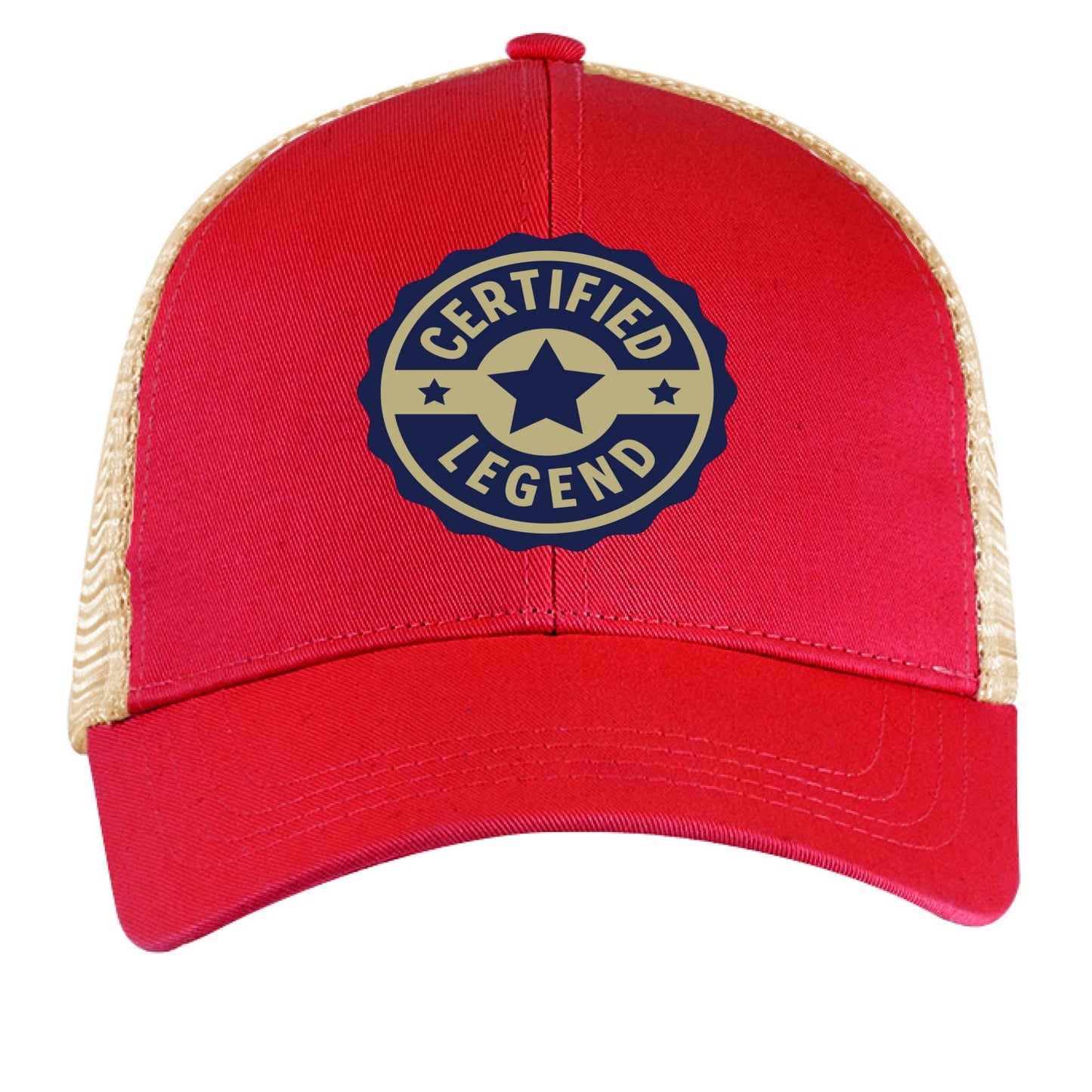 Certified Legend Trucker Hat – Official Seal Design | RM Outpost Gear – RED / OYSTER Hats for Apparel (13 view)