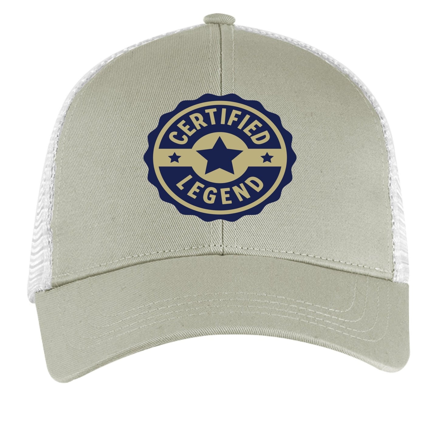 Certified Legend Trucker Hat – Official Seal Design | RM Outpost Gear – DOLPHIN/ WHITE Hats for Apparel (1 view)