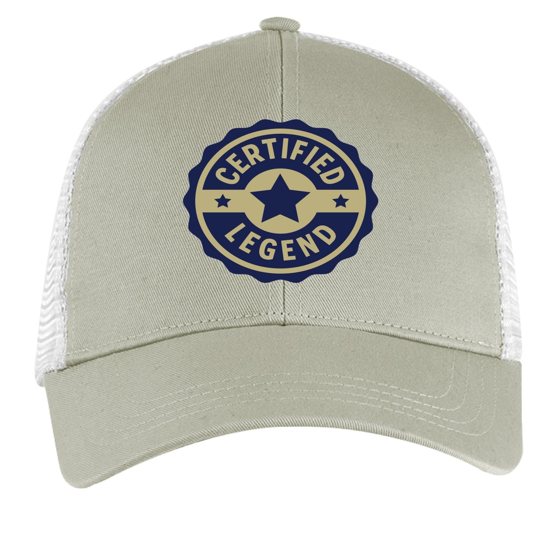Certified Legend Trucker Hat – Official Seal Design | RM Outpost Gear – DOLPHIN/ WHITE Hats for Apparel (1 view)