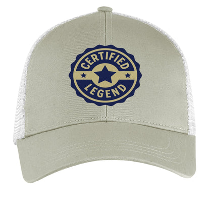 Certified Legend Trucker Hat – Official Seal Design | RM Outpost Gear – DOLPHIN/ WHITE Hats for Apparel (1 view)