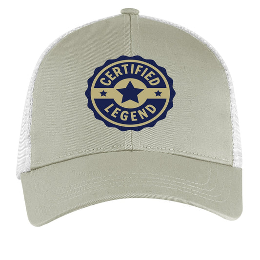 Certified Legend Trucker Hat – Official Seal Design | RM Outpost Gear – DOLPHIN/ WHITE Hats for Apparel (1 view)