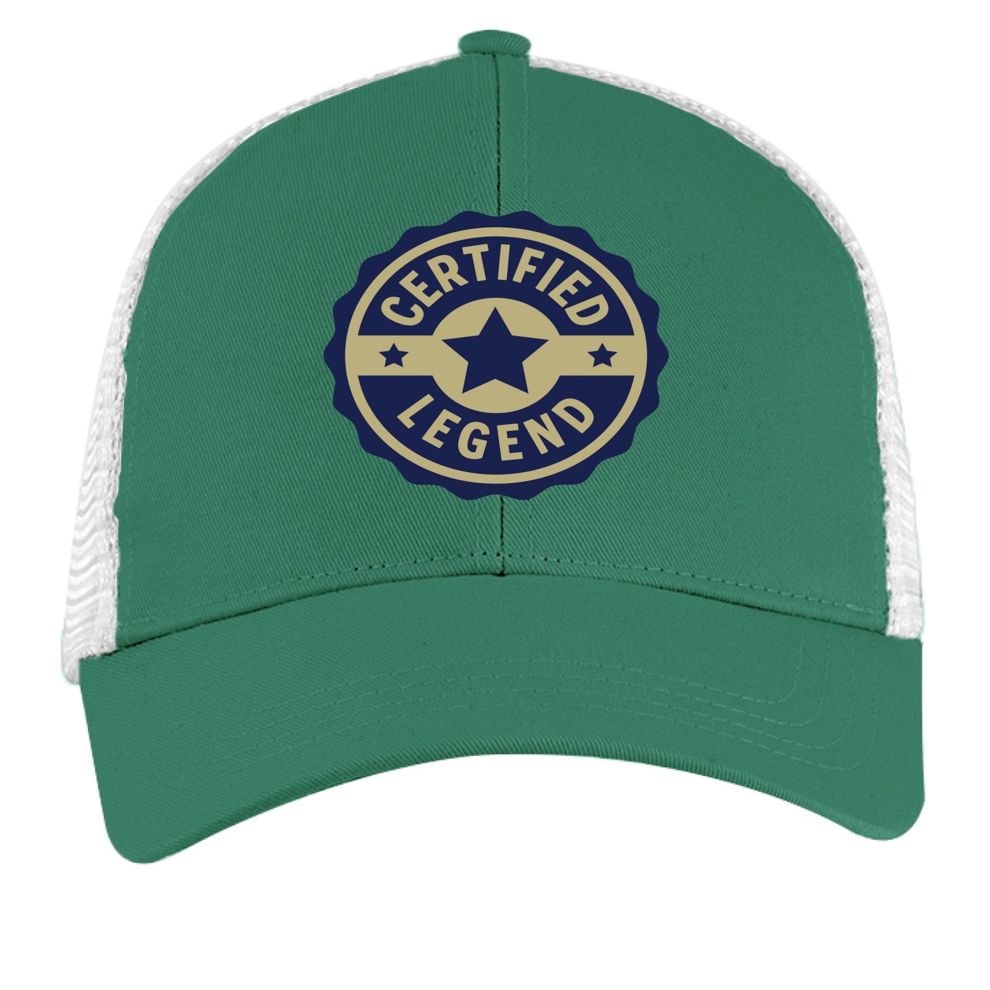 Certified Legend Trucker Hat – Official Seal Design | RM Outpost Gear – GREEN/ WHITE Hats for Apparel (9 view)