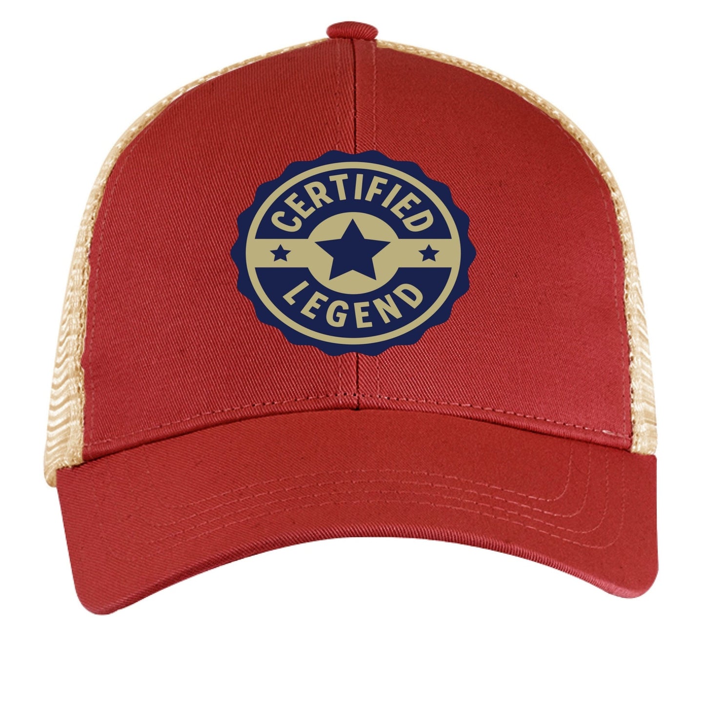 Certified Legend Trucker Hat – Official Seal Design | RM Outpost Gear – ORNGE POPPY / OYSTER Hats for Apparel (30 view)