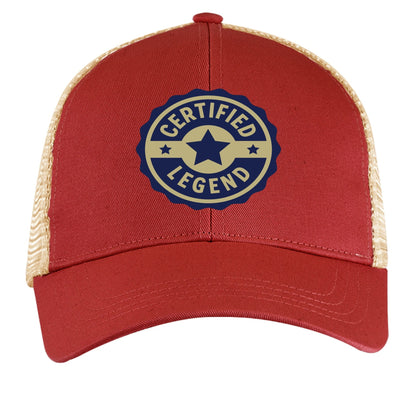 Certified Legend Trucker Hat – Official Seal Design | RM Outpost Gear – ORNGE POPPY / OYSTER Hats for Apparel (30 view)