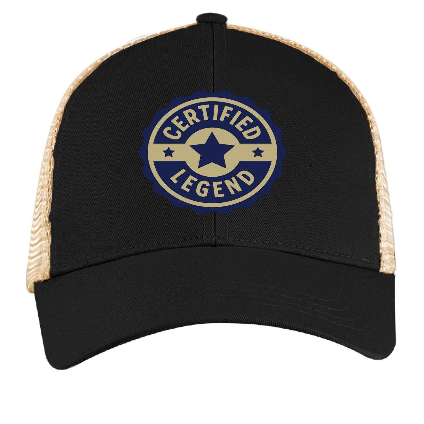 Certified Legend Trucker Hat – Official Seal Design | RM Outpost Gear – BLACK / OYSTER Hats for Apparel (5 view)