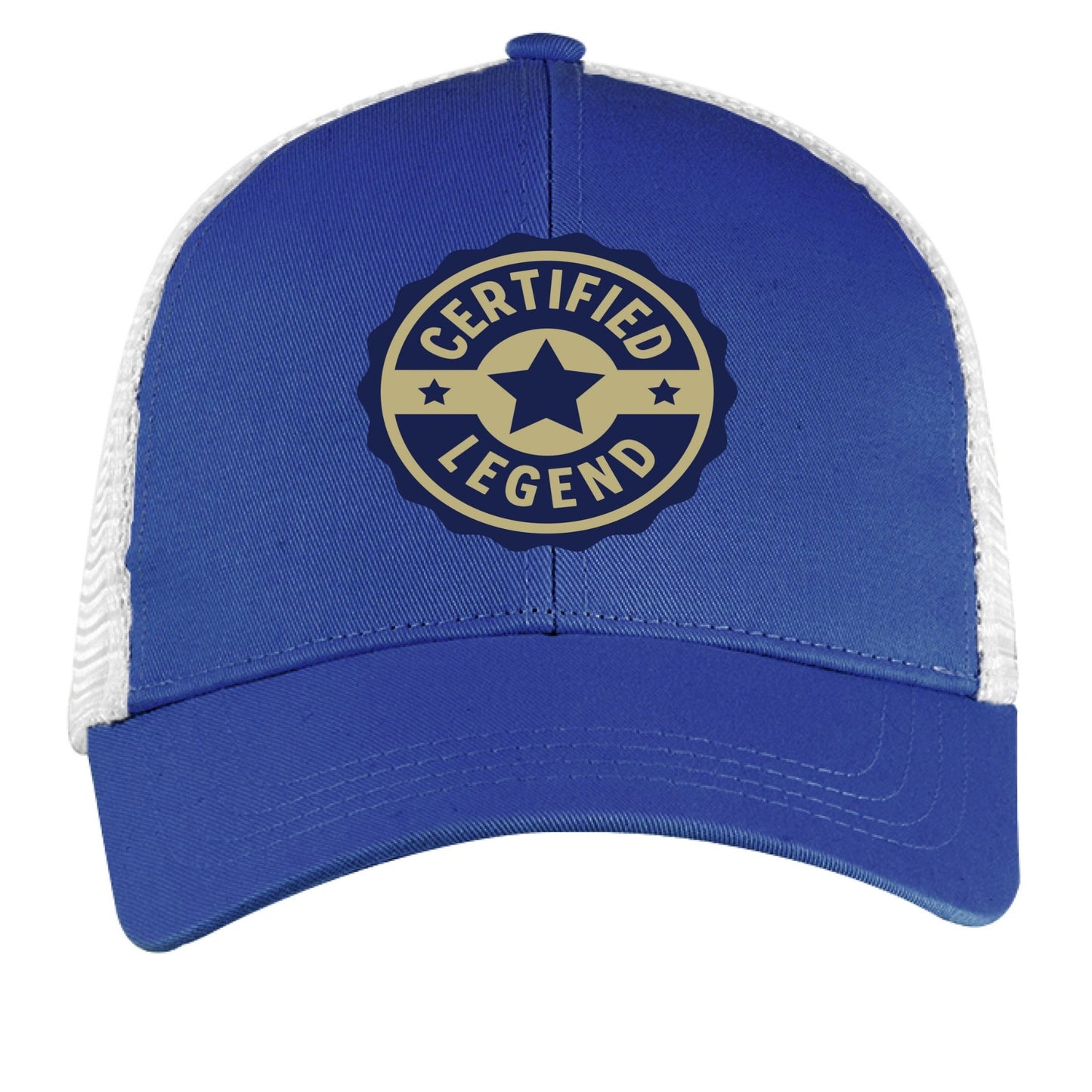 Certified Legend Trucker Hat – Official Seal Design | RM Outpost Gear – ROYAL/ WHITE Hats for Apparel (12 view)