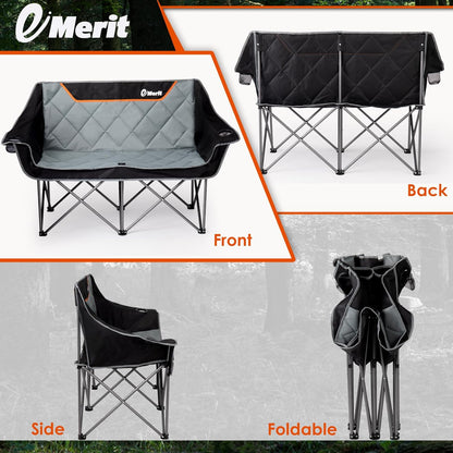 EMERIT Oversized Double Camping Chair – Heavy Duty Loveseat – Army Green Outdoor Gear by SbrTnHomes