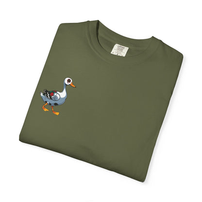 Charming Duck Skeleton Tee, Cute Graphic T-Shirt, Quirky Unisex Apparel, Perfect for Halloween and Everyday Wear – Hemp T-Shirt for Casual Everyday Wear (3 view)