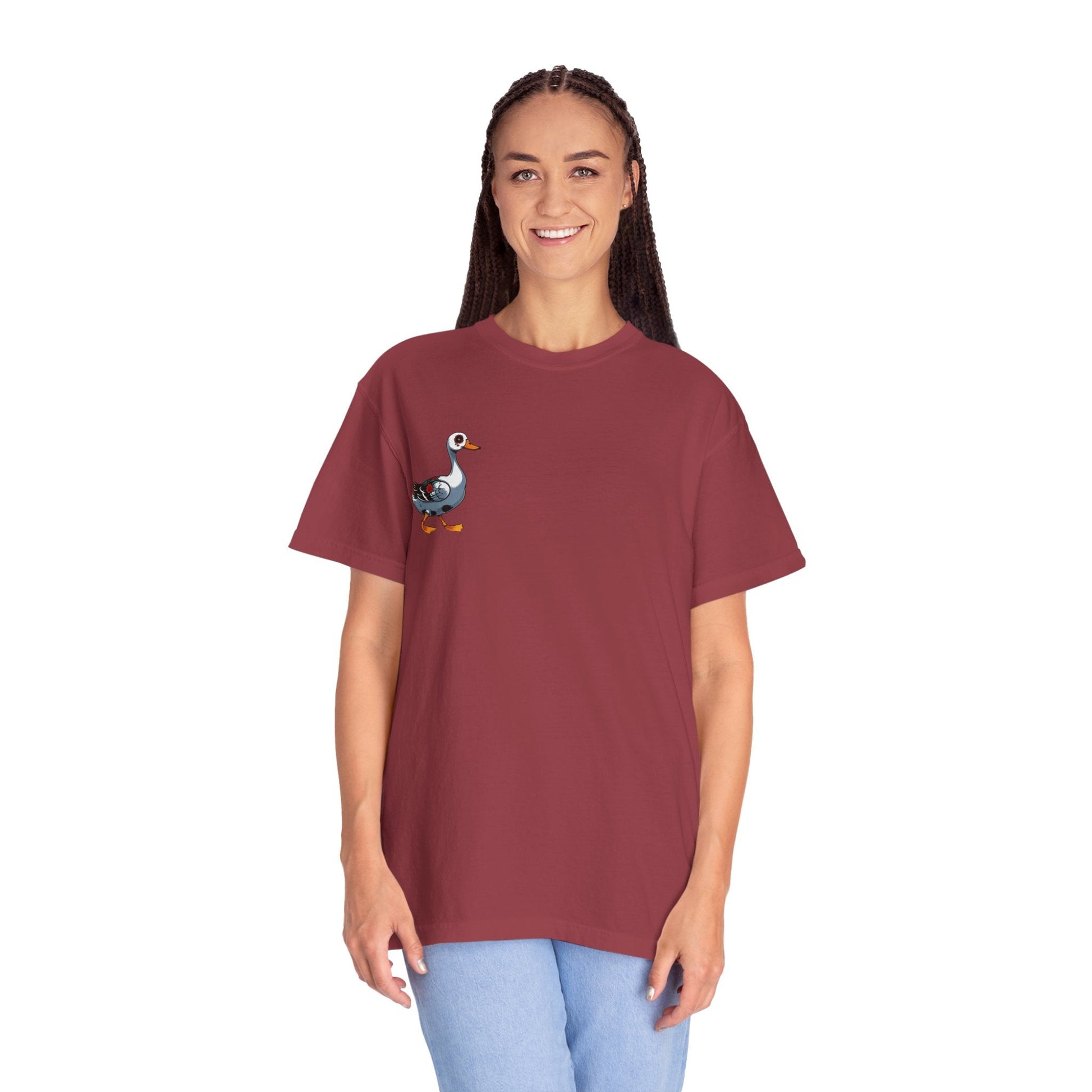 Charming Duck Skeleton Tee, Cute Graphic T-Shirt, Quirky Unisex Apparel, Perfect for Halloween and Everyday Wear – Chili T-Shirt for Casual Everyday Wear (32 view)