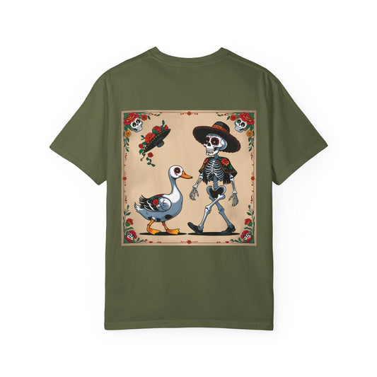 Charming Duck Skeleton Tee, Cute Graphic T-Shirt, Quirky Unisex Apparel, Perfect for Halloween and Everyday Wear – Hemp T-Shirt for Casual Everyday Wear (2 view)