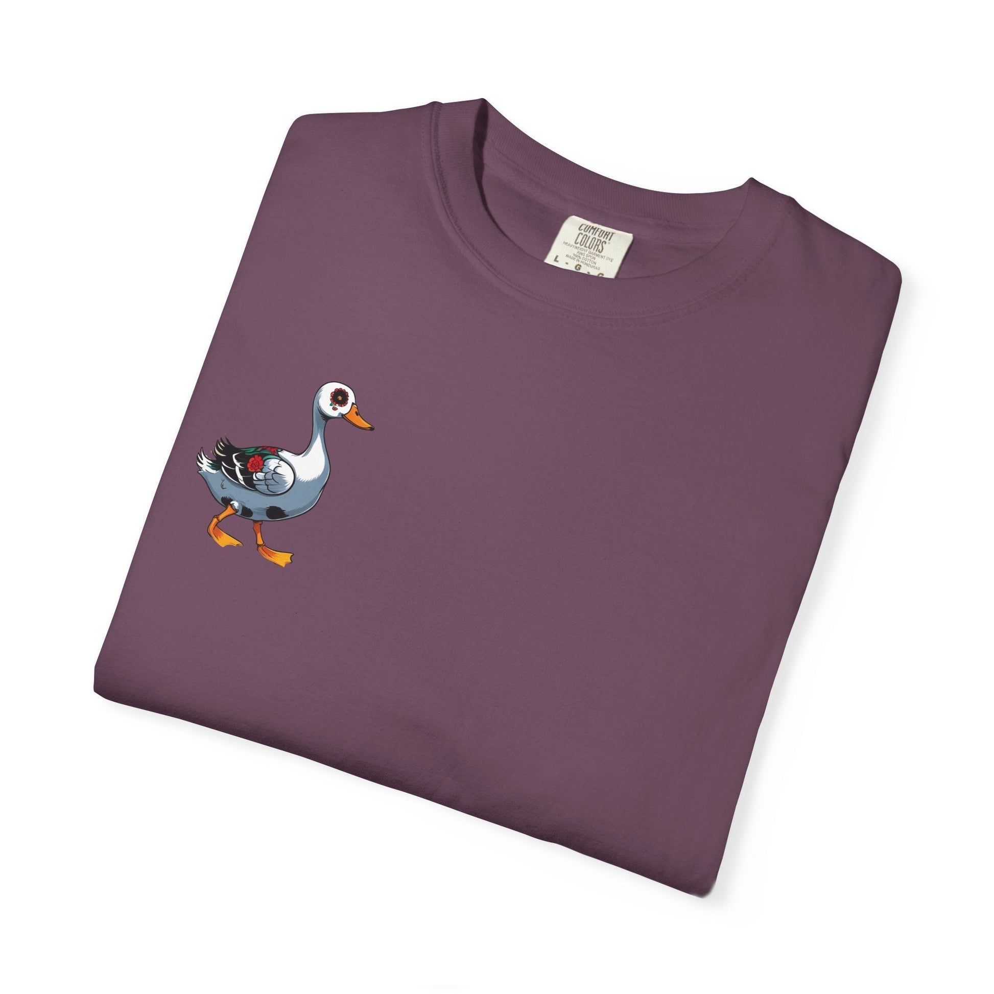 Charming Duck Skeleton Tee, Cute Graphic T-Shirt, Quirky Unisex Apparel, Perfect for Halloween and Everyday Wear – Berry T-Shirt for Casual Everyday Wear (23 view)