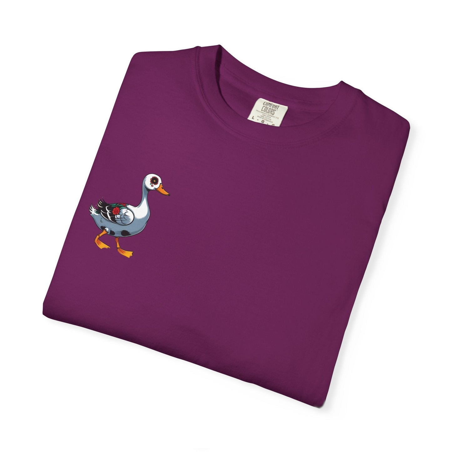 Charming Duck Skeleton Tee, Cute Graphic T-Shirt, Quirky Unisex Apparel, Perfect for Halloween and Everyday Wear – Boysenberry T-Shirt for Casual Everyday Wear (27 view)