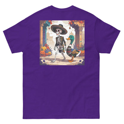 Charming Duck Skeleton Tee, Cute Graphic T-Shirt – Purple T-Shirt for Lizard Designs (5 view)