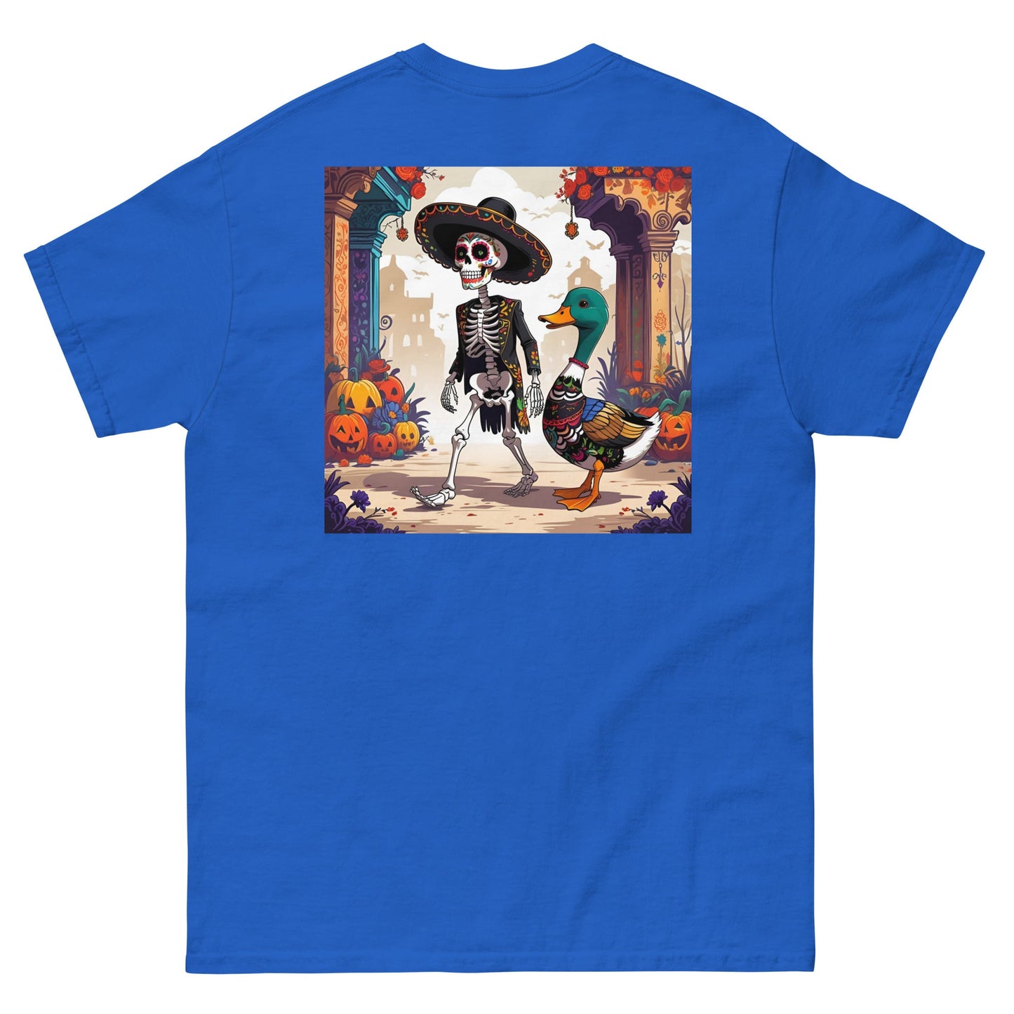 Charming Duck Skeleton Tee, Cute Graphic T-Shirt – Royal T-Shirt for Lizard Designs (7 view)