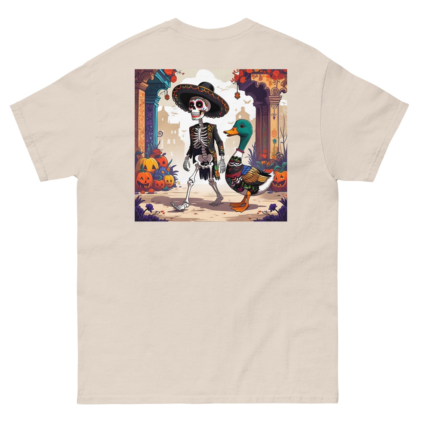 Charming Duck Skeleton Tee, Cute Graphic T-Shirt – Natural T-Shirt for Lizard Designs (23 view)