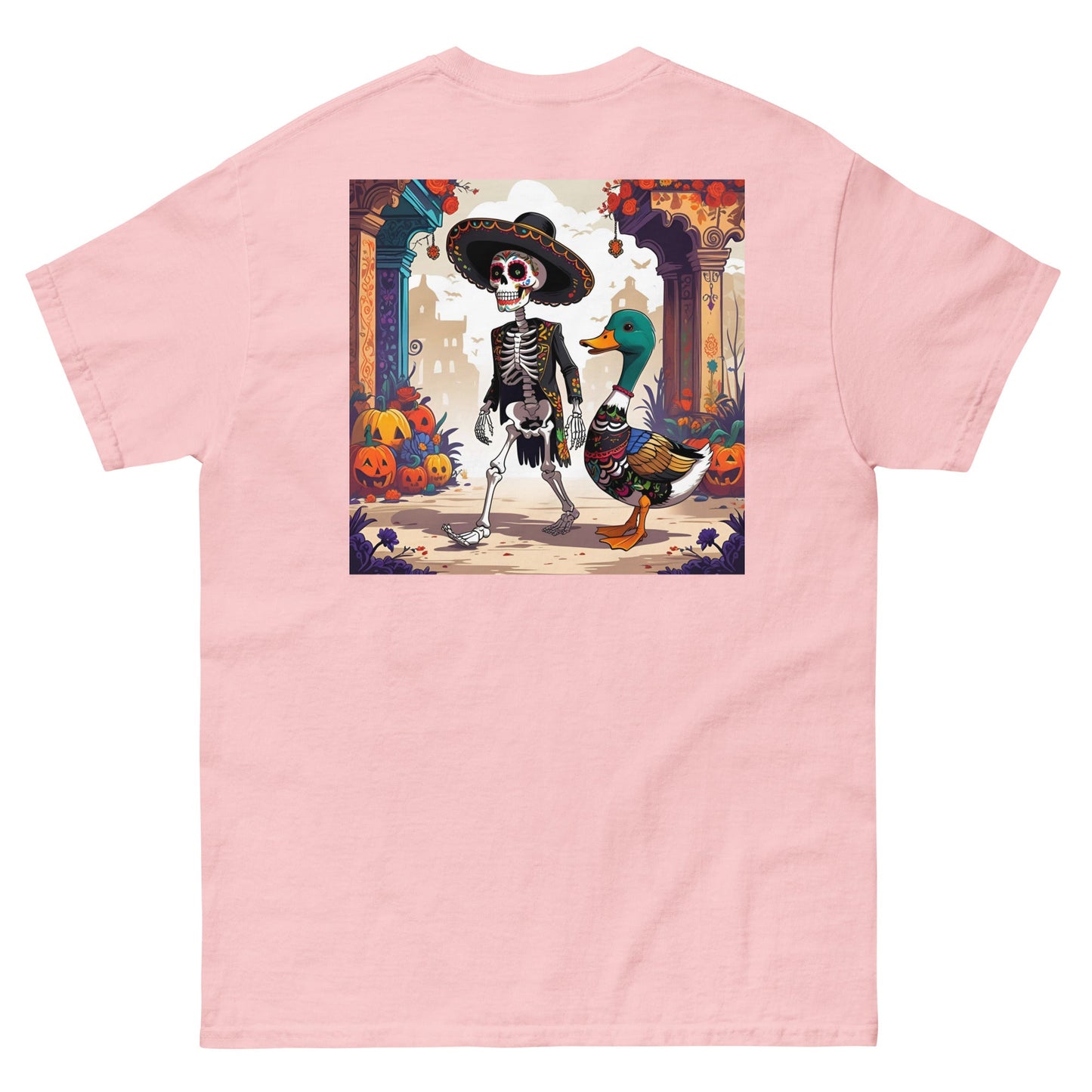 Charming Duck Skeleton Tee, Cute Graphic T-Shirt – Light Pink T-Shirt for Lizard Designs (25 view)