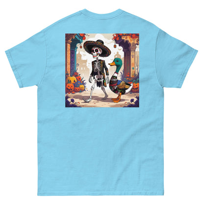 Charming Duck Skeleton Tee, Cute Graphic T-Shirt – Sky T-Shirt for Lizard Designs (21 view)