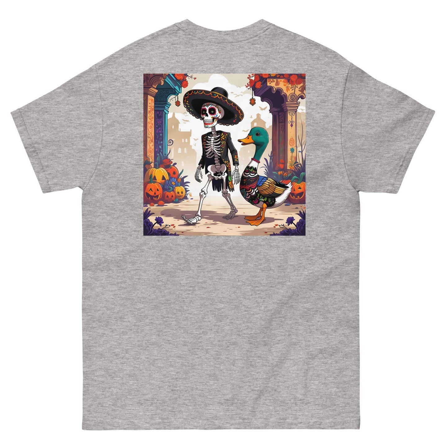 Charming Duck Skeleton Tee, Cute Graphic T-Shirt – Sport Grey T-Shirt for Lizard Designs (15 view)
