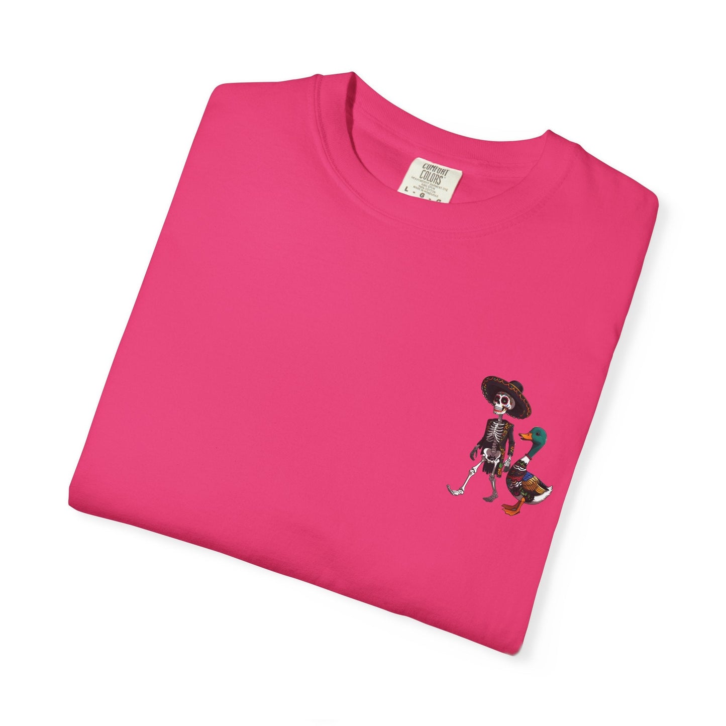 Charming Duck Skeleton wearing a Sombrero Tee, Cute Graphic T-Shirt, Quirky Unisex Apparel, Perfect for Halloween and Everyday Wear – Red T-Shirt for Casual Everyday Wear (23 view)