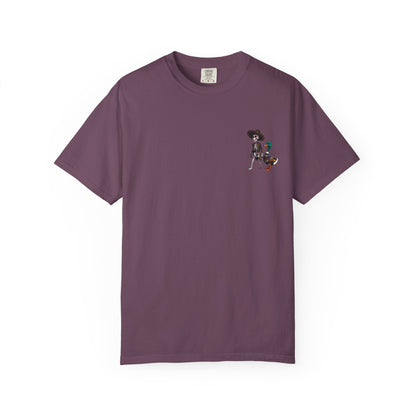 Charming Duck Skeleton wearing a Sombrero Tee, Cute Graphic T-Shirt, Quirky Unisex Apparel, Perfect for Halloween and Everyday Wear – Berry T-Shirt for Casual Everyday Wear (6 view)