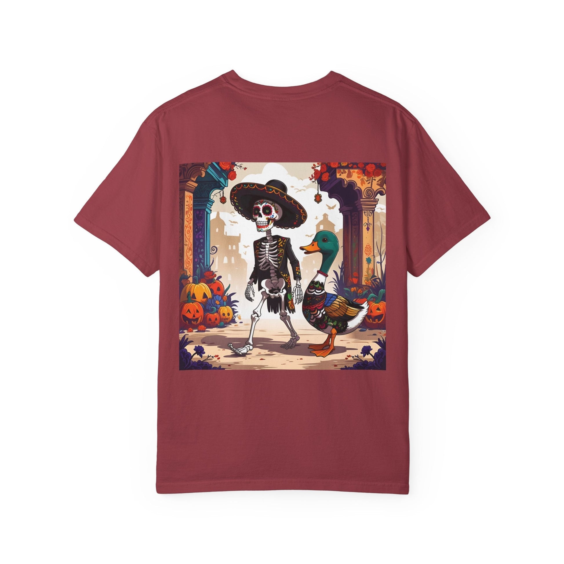 Charming Duck Skeleton wearing a Sombrero Tee, Cute Graphic T-Shirt, Quirky Unisex Apparel, Perfect for Halloween and Everyday Wear – Chili T-Shirt for Casual Everyday Wear (30 view)
