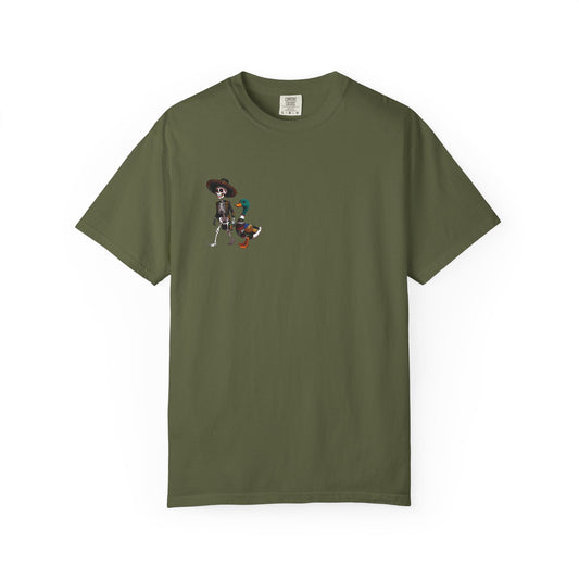 Charming Duck Skeleton wearing a Sombrero Tee, Cute Graphic T-Shirt, Quirky Unisex Apparel, Perfect for Halloween and Everyday Wear – Hemp T-Shirt for Casual Everyday Wear (1 view)