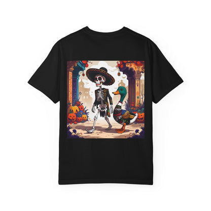 Charming Duck Skeleton wearing a Sombrero Tee, Cute Graphic T-Shirt, Quirky Unisex Apparel, Perfect for Halloween and Everyday Wear – Black T-Shirt for Casual Everyday Wear (14 view)