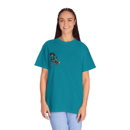 Charming Duck Skeleton wearing a Sombrero Tee, Cute Graphic T-Shirt, Quirky Unisex Apparel, Perfect for Halloween and Everyday Wear – Topaz Blue T-Shirt for Casual Everyday Wear (12 view)
