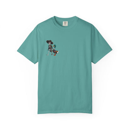 Charming Duck Skeleton wearing a Sombrero Tee, Cute Graphic T-Shirt, Quirky Unisex Apparel, Perfect for Halloween and Everyday Wear – Seafoam T-Shirt for Casual Everyday Wear (5 view)