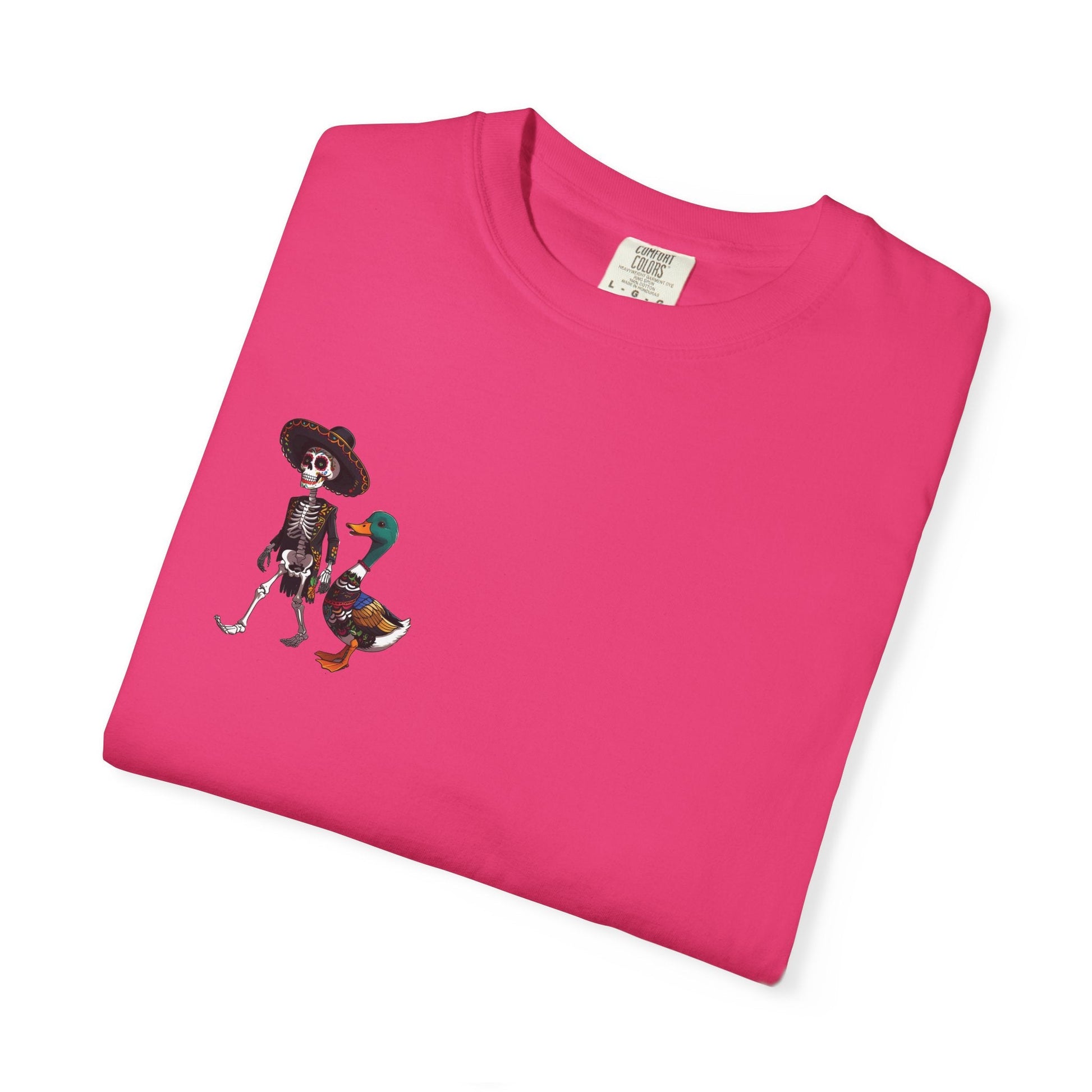 Charming Duck Skeleton wearing a Sombrero Tee, Cute Graphic T-Shirt, Quirky Unisex Apparel, Perfect for Halloween and Everyday Wear – Black T-Shirt for Casual Everyday Wear (19 view)