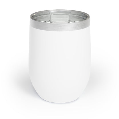 Chill Wine Tumbler - Fun Wine Glass for Parties, Cork Tease Design, Perfect Gift for Wine Lovers, Birthday, Celebration – White Mug by Printify