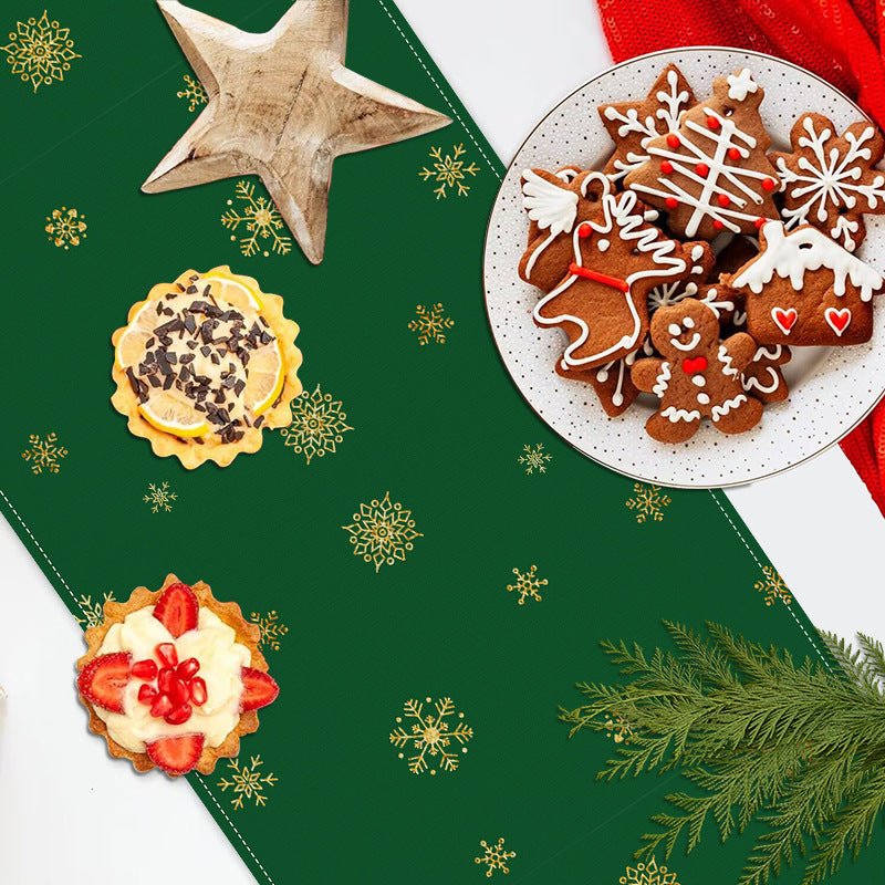 Christmas Landscape Linen Table Runner – 33×183cm Holiday Table Flag | Dining & Kitchen Décor – Style 1 Holiday Decor for christmas (3 view)
