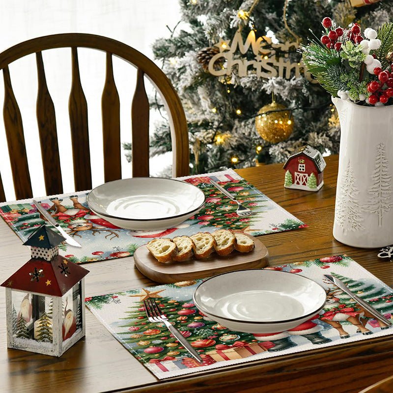 Christmas Linen Placemat – 30×45cm Rectangular Holiday Table Mat | Kitchen & Dining Décor – Style 1 Holiday Decor for christmas (2 view)