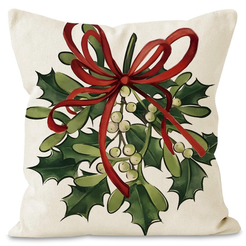 Christmas Pillow Cover – 45×45cm Linen Cushion Case | Holiday Sofa & Bedroom Décor – style 1 Holiday Decor for christmas (6 view)