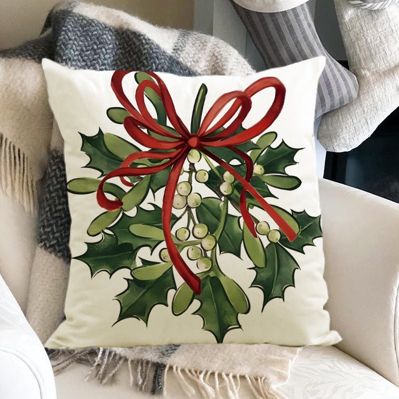 Christmas Pillow Cover – 45×45cm Linen Cushion Case | Holiday Sofa & Bedroom Décor – style 1 Holiday Decor for christmas (4 view)