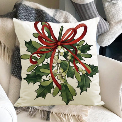 Christmas Pillow Cover – 45×45cm Linen Cushion Case | Holiday Sofa & Bedroom Décor – style 1 Holiday Decor for christmas (4 view)