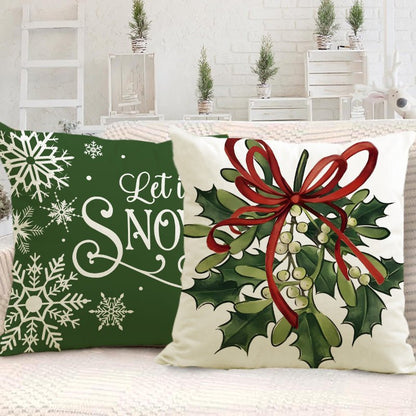 Christmas Pillow Cover – 45×45cm Linen Cushion Case | Holiday Sofa & Bedroom Décor – style 1 Holiday Decor for christmas (2 view)